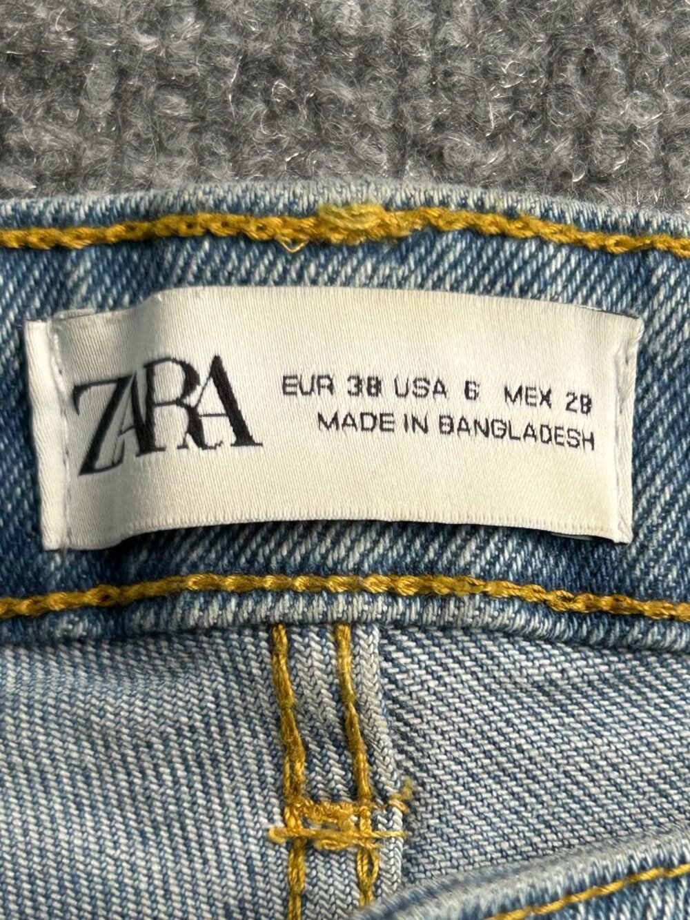 Zara High Rise Distressed Skinny Jeans Women's Size 6 Light Wash Stretch Denim - Picture 5 of 11